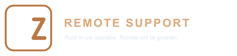 MZ Remote Support met de slogan Rust in uw operatie. Ruimte om te groeien.